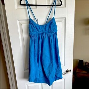 Free People Blue Mini Dress with Spaghetti Straps size large